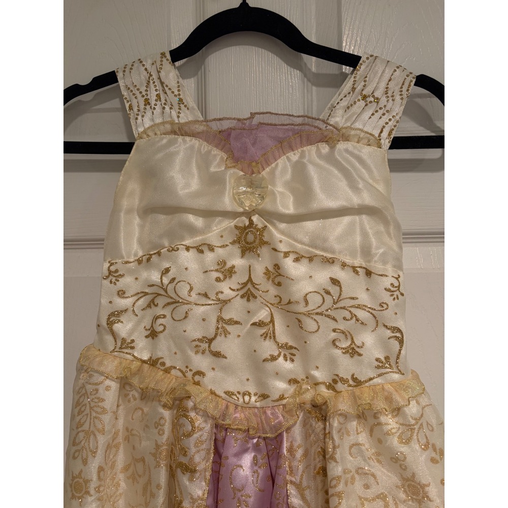 Disney Rapunzel Princess Costume Dress Girls size 10 Cream Gold Purple Tangled - Picture 9 of 14